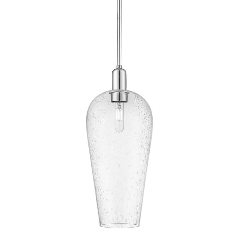 Innovations Lighting 716-1S-20-8 Chelsea Pendant Chelsea 8" Wide Mini - Polished Chrome / Seedy Deco Swirl