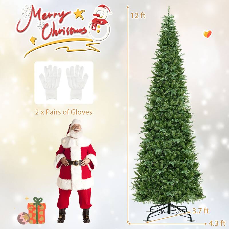 Costway 12 FT Artificial Christmas Tree with 2517 Branch Tips, 800 - Green - See Details