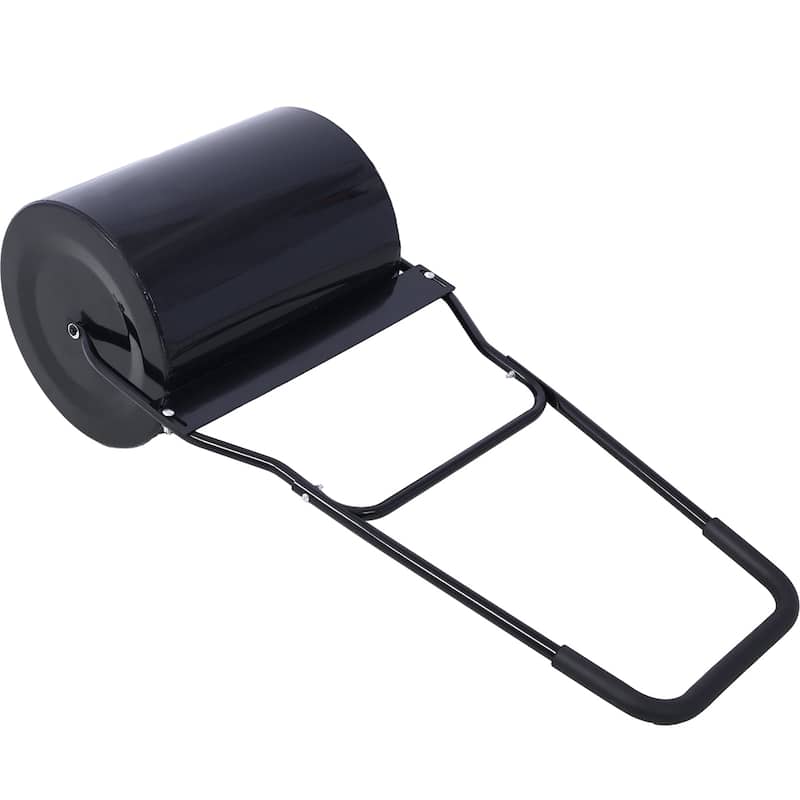 16 Gallon Heavy Duty Lawn Roller, Steel Drum for Lawn and Garden,Black