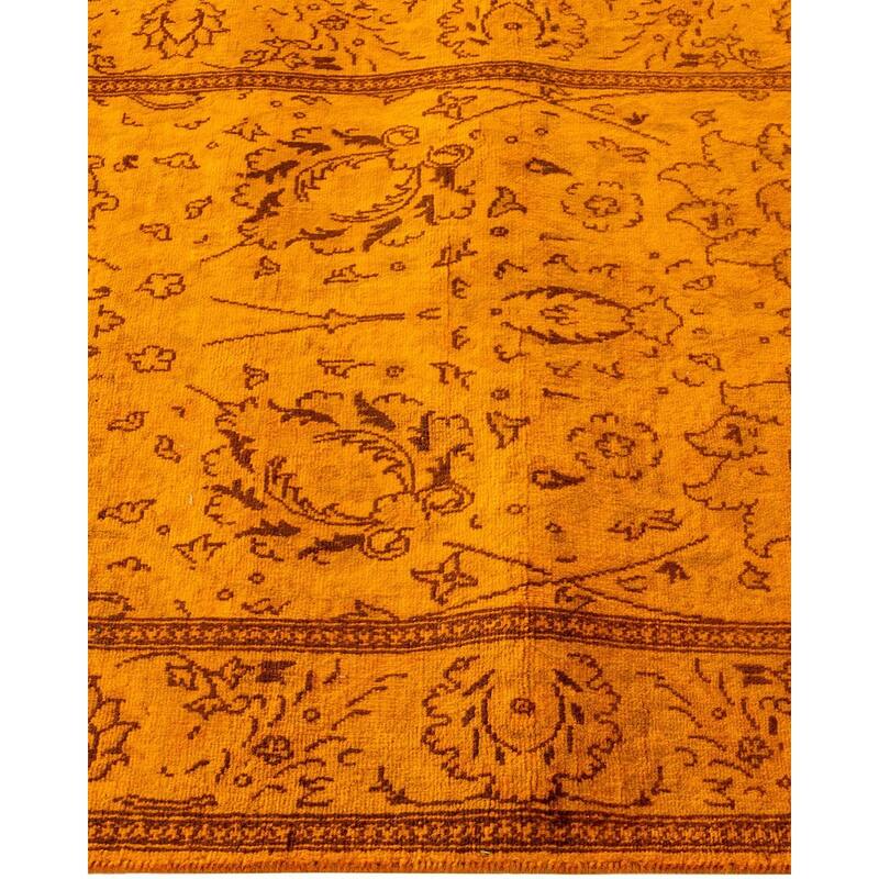 Fine Vibrance, One-of-a-Kind Hand-Knotted Runner Rug - Gold, 2' 5" x 9' 10" - 2' 5" x 9' 10"