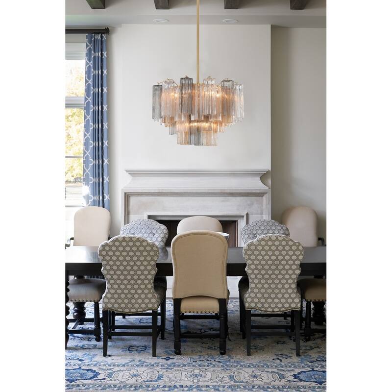 Crystorama Lighting Group ADD-308-AU Addis 9 Light 22" Wide Waterfall