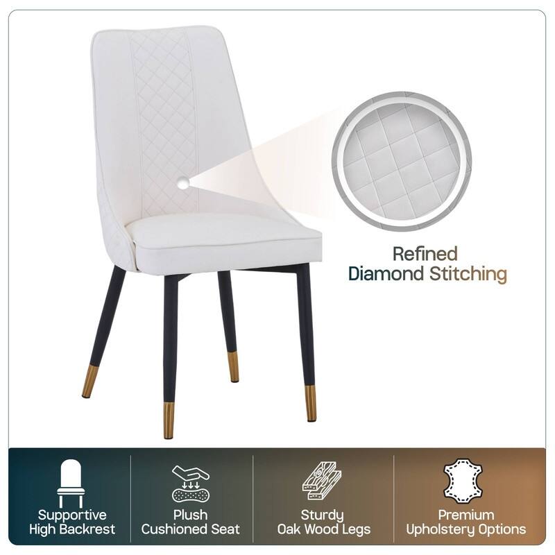 Allure Dining Chairs with Fabric/Leather Seat and Black Oak Wood Legs