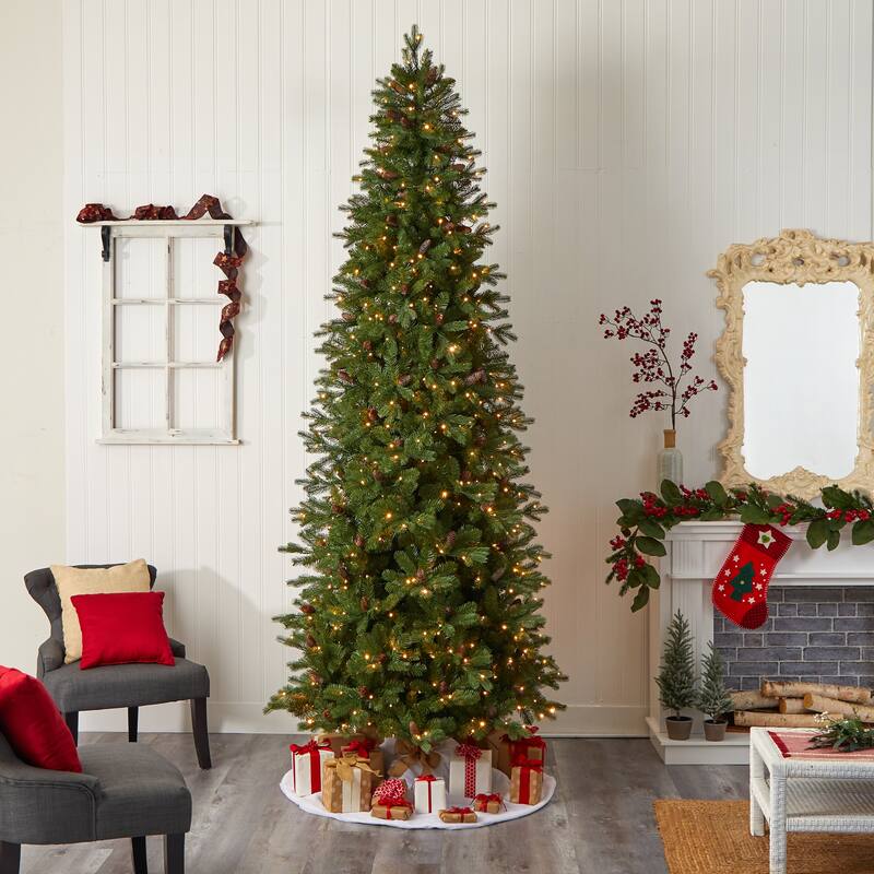 10' Fraser Fir Artificial Christmas Tree with 780 Multicolor LED Lights and 2327 Bendable Branches