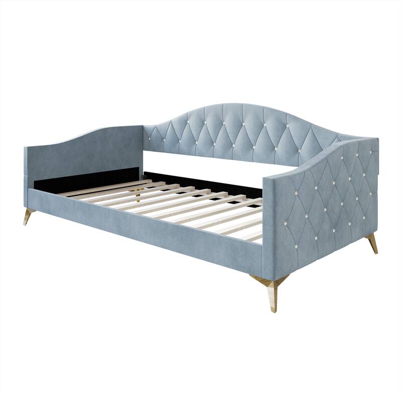 CraftPorch Elegant Crystal Button-Tufted Twin Size Upholstered Daybed