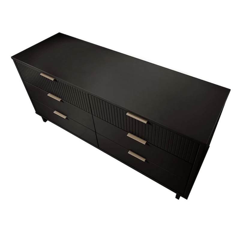 Manhattan Comfort Granville 55.07" Modern Double Wide 6 Drawer Dresser