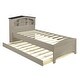 preview thumbnail 9 of 12, Gray Twin Size Wood Platform Bed with House-Shaped Headboard and Trundle