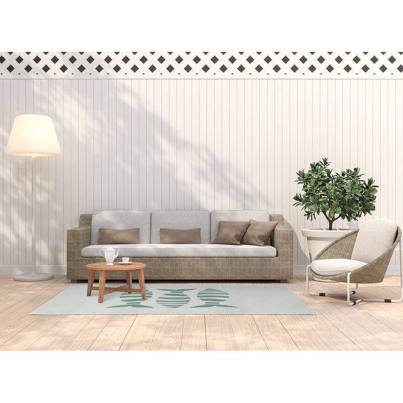 Puzzle Fish Nautical Indoor/Outdoor Rug