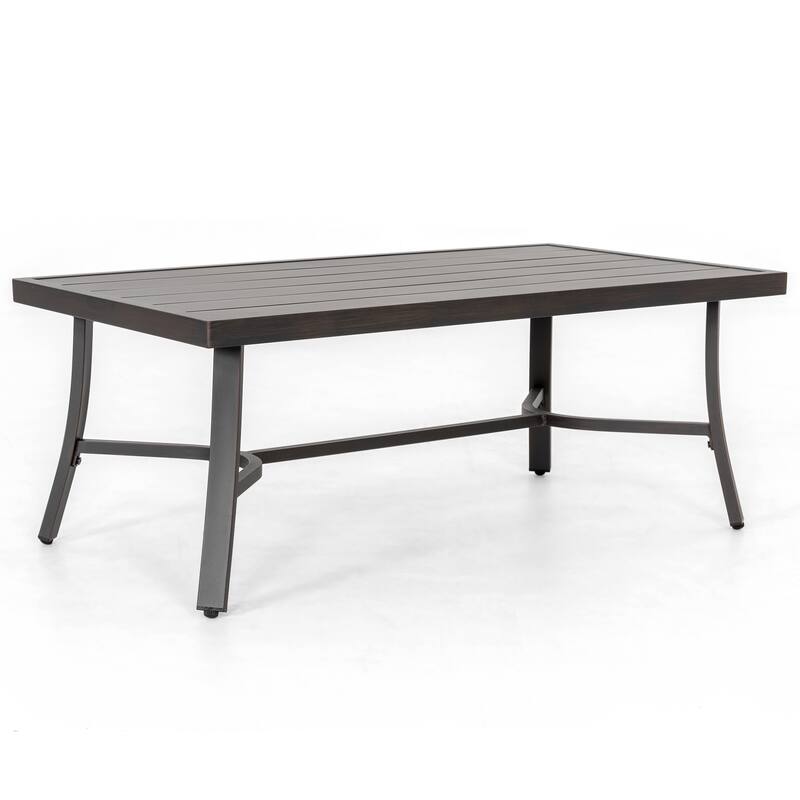 4-Piece Patio Conversation Set with Cushions, Aluminum Frame, Ginger