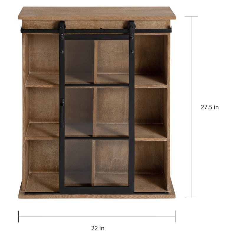 Kate and Laurel Barnhardt Decorative Wood Cabinet with Sliding Door - 22x28