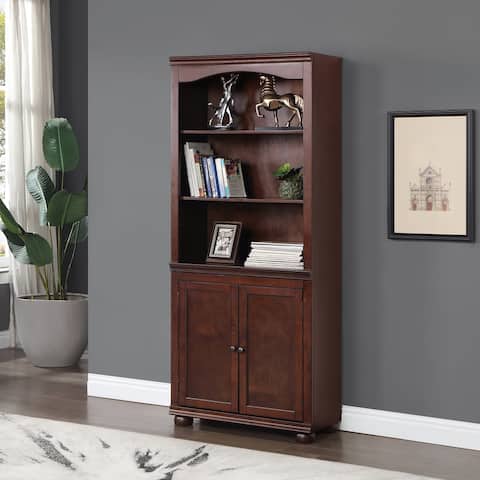 Omni Transitional 3-Shelf Bookcase with Cabinet by Furniture of America