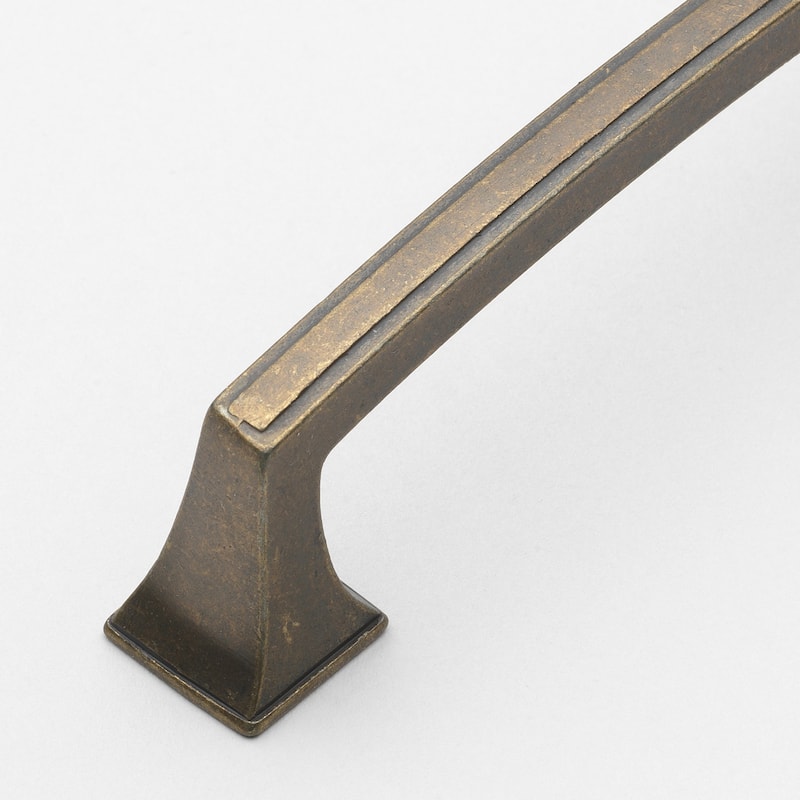 GlideRite 5-inch CC Deco Base Antique Brass Cabinet Hardware Drawer Pulls (Pack of 10 or 25)
