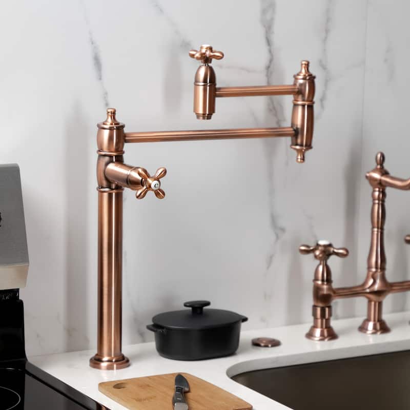 Kingston Brass Restoration Two-Handle 1-Hole Deck Mount Pot Filler Faucet