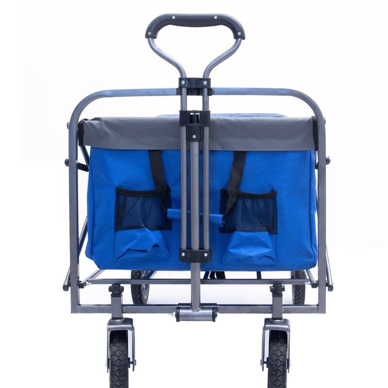 Collapsible Outdoor Wagon - 150 lb Load, Durable 600D Fabric, Easy Setup, Ideal for Sports, Groceries, and Park Trips - Steel
