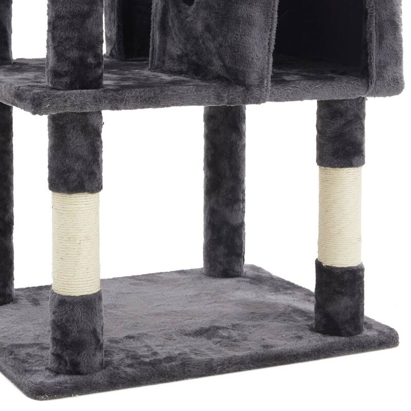 73" Multi-Level Cat Tree Tower with Condos, Hammock & Scratching Posts - Sturdy Cat Furniture for Large Cats