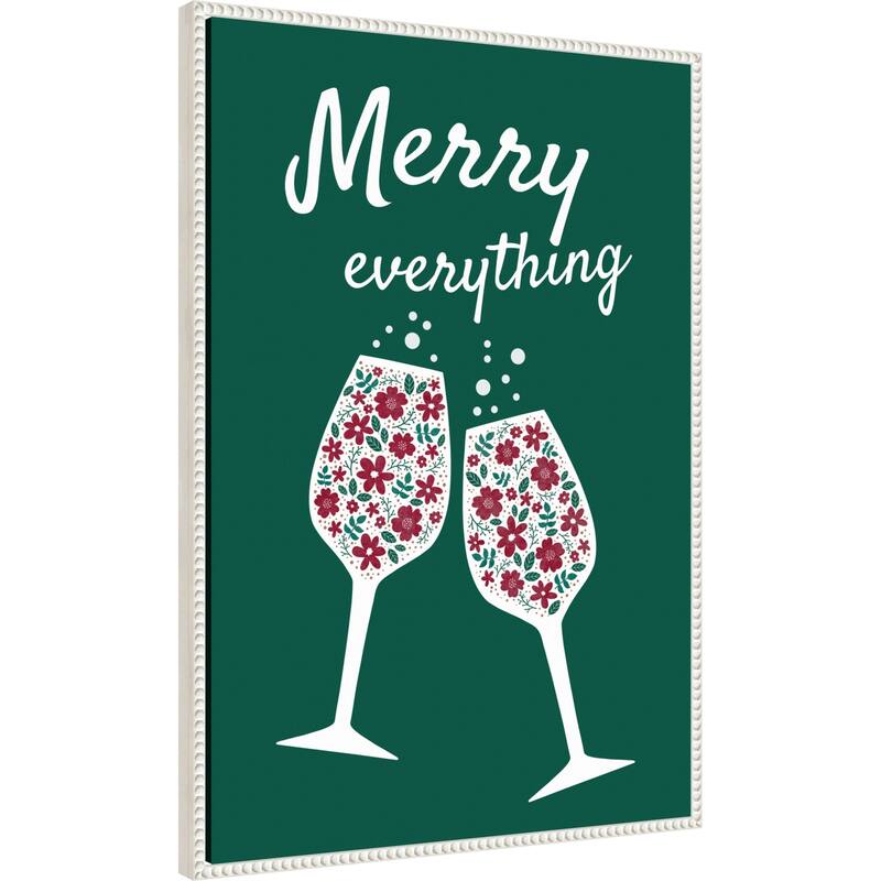 Merry Everything by Emeliemaria (23 x 33 in.), Framed Canvas Wall Art Print - Sylvie Beaded White