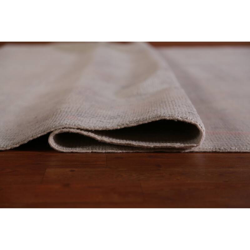 Hand Knotted Oriental 100% Wool Carpet Transitional Geometric Beige & Ivories Oushak Area Rug - 12' 0'' X 8' 10''