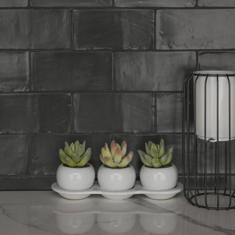 Merola Tile Chester Matte Nero 3" x 6" Ceramic Wall Tile
