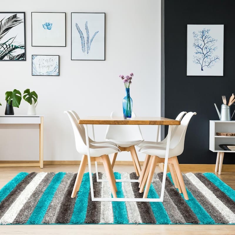 Luxe Weavers Geometric Shag Area Rug, Plush Indoor Carpet