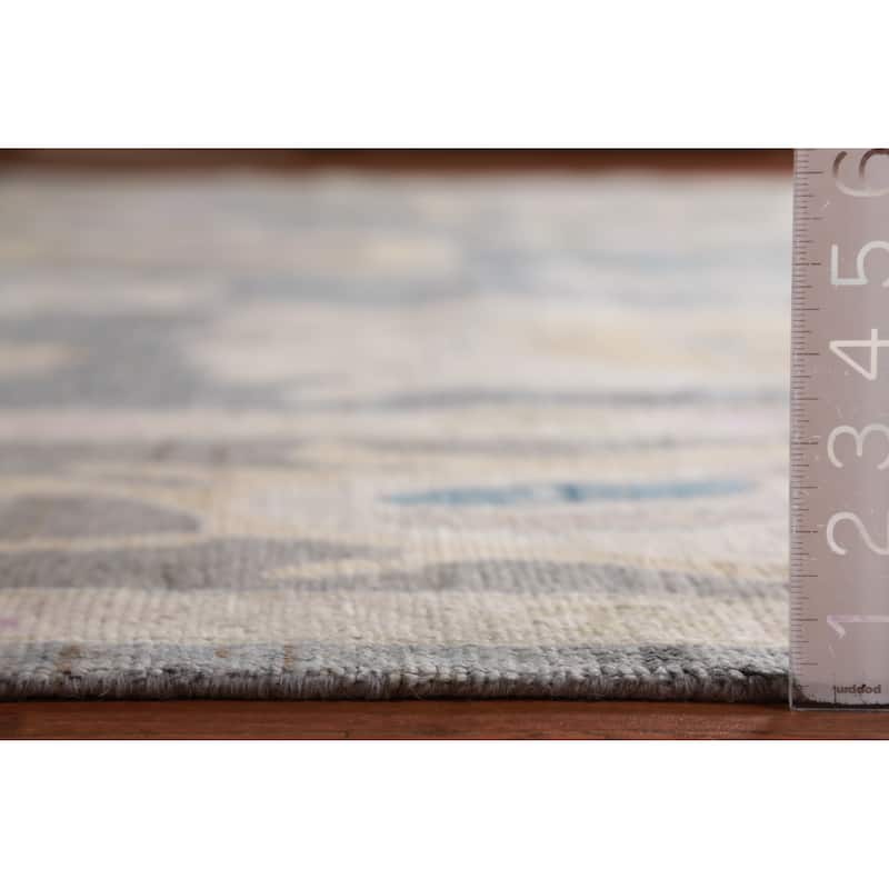 Hand Knotted Oriental 100% Wool Carpet Transitional All-Over Greys & Charcoal Oushak Area Rug - 14' 4'' X 9' 11''