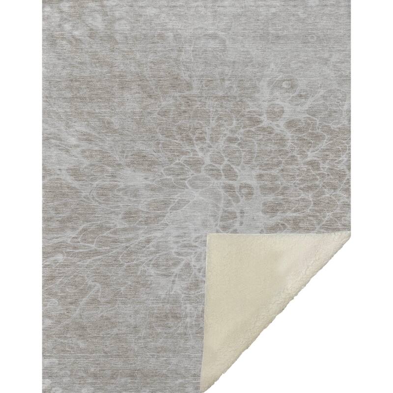 Premium Machine Washable Modern Floral Sherpa Throw Blanket