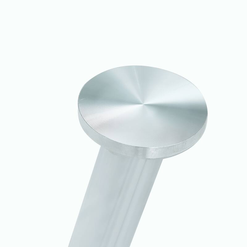 Modern 5-Piece Dining Set with Round Glass Top & 4 PU Upholstered Chairs