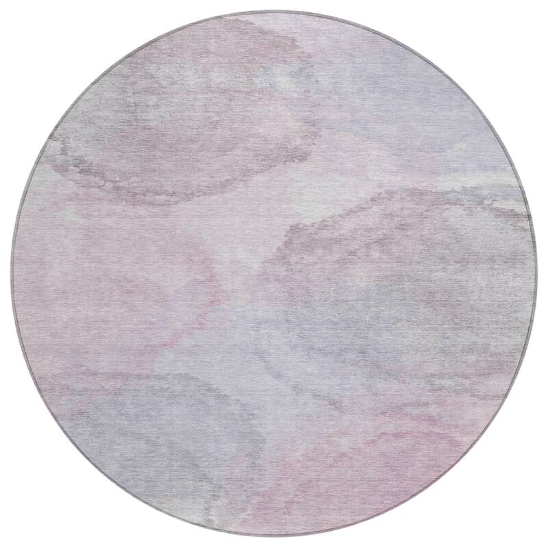 Machine Washable Indoor/ Outdoor Abstract Muted Chantille Rug