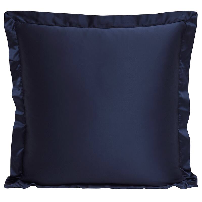 HiEnd Accents High Shine Satin Euro Sham, 27"x27" - Navy