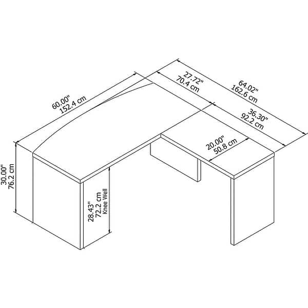 Echo L Shaped Bow Front Desk by Bush Business Furniture Bed Bath