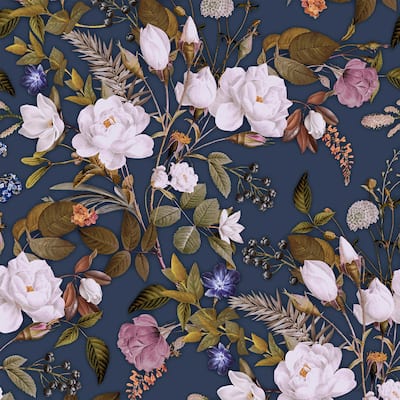 Transform English Garden Navy Peel & Stick Wallpaper