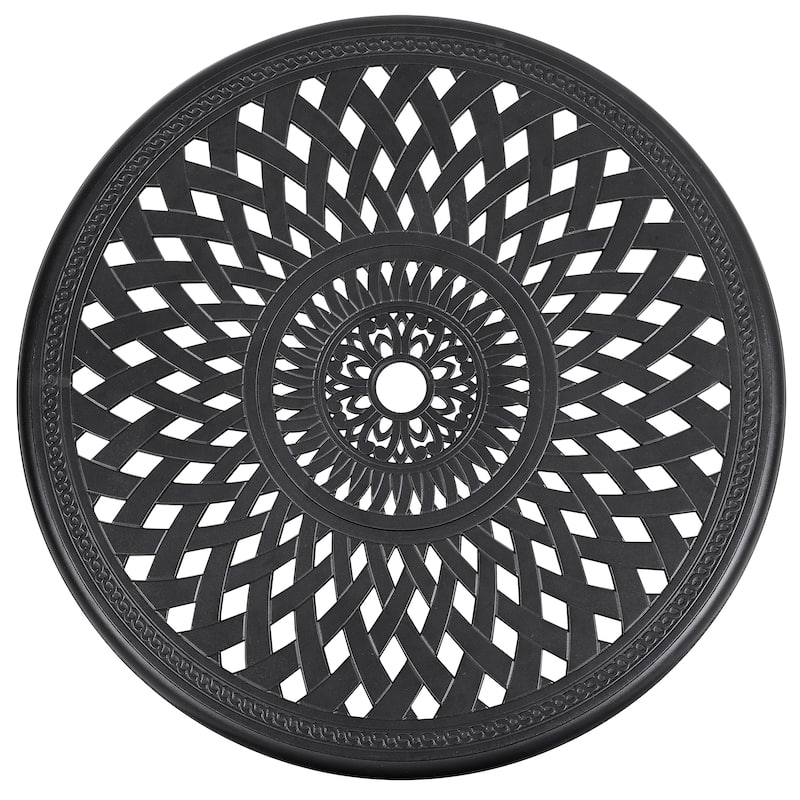 Outdoor 31'' Round Cast Aluminum Bistro Table with 1.97'' Umbrella Hole