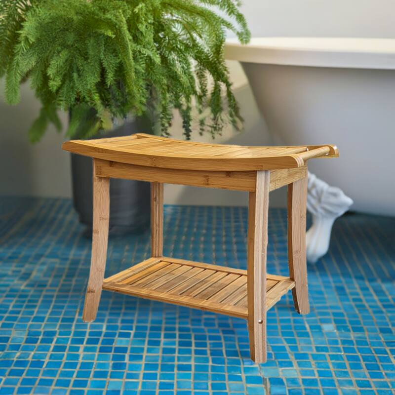 Solid Bamboo Spa Style Bench