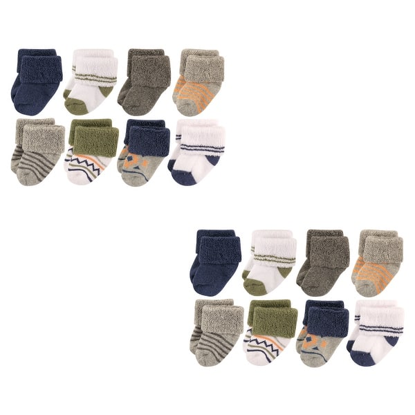 slide 1 of 1, Luvable Friends Infant Boy Newborn and Baby Terry Socks, Aztec 16-Piece 0-6 Months - Aztec 16-Piece