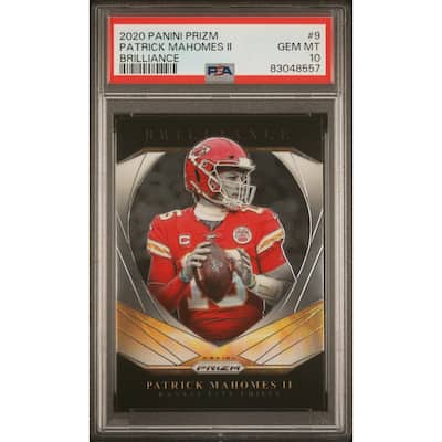 Patrick Mahomes 2020 Panini Prizm Brillance Football Card #9 Graded PSA 10 - 8'6" x 11'6"