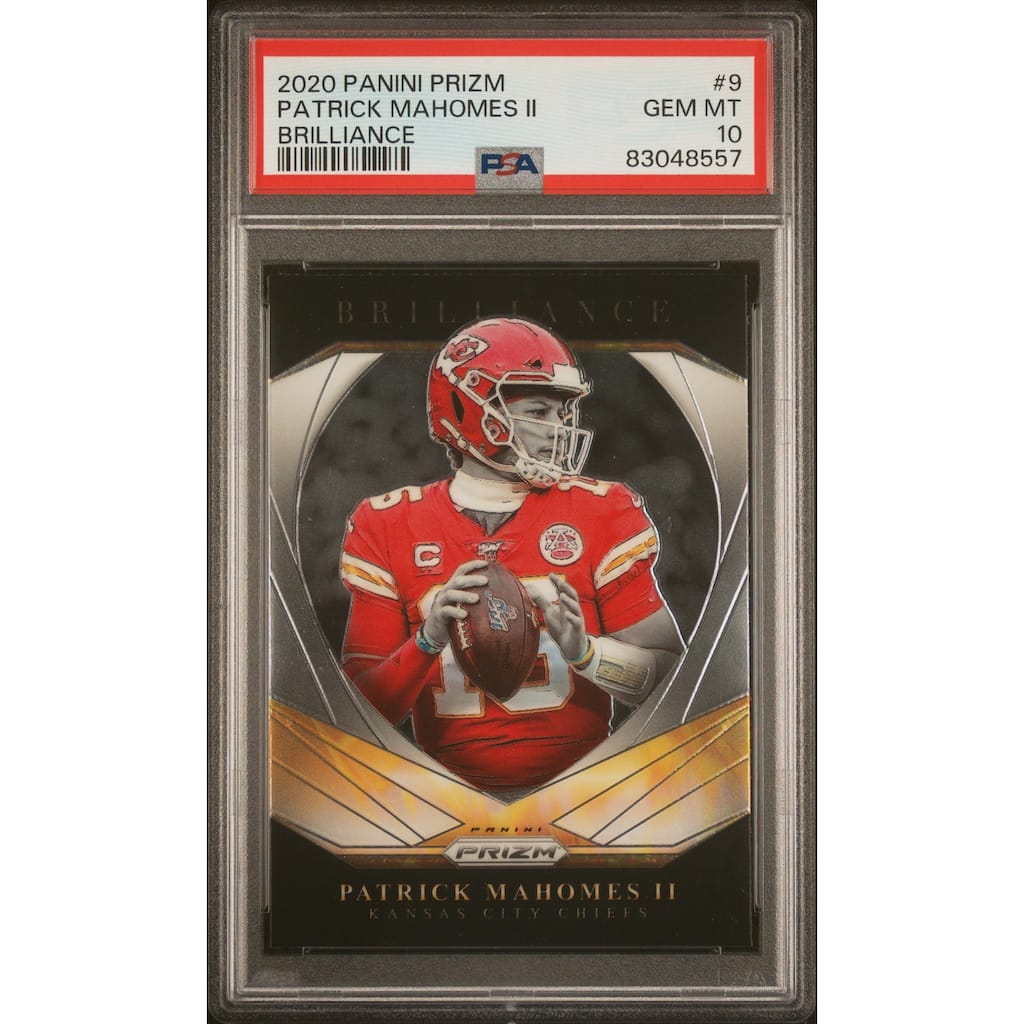 Patrick Mahomes 2020 Panini Prizm Brillance Football Card #9 Graded PSA 10 - 8'6" x 11'6"