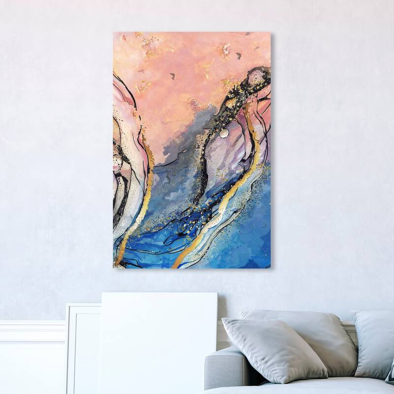 Wynwood Studio Abstract Abstract Layers I Pink and Light Pink Modern & Contemporary Wall Art Canvas Print - 45 x 30