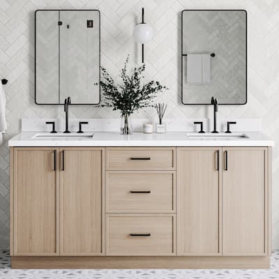 Ariel K72DCQRVO Kelly 72-1/4" Free Standing Double Basin Vanity Set