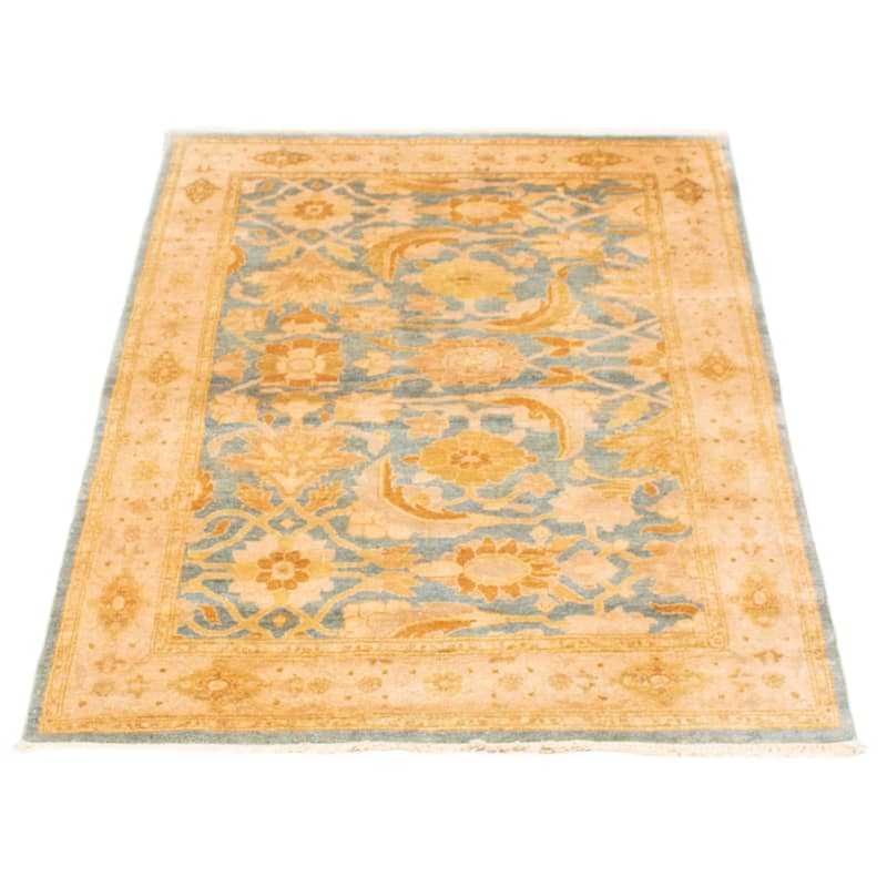 ECARPETGALLERY Hand-knotted Peshawar Oushak Blue Wool Rug - 4'2 x 6'6