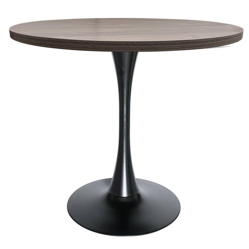 Bristol 36" Round Dining Table for 4 with MDF Top and Sleek Black Iron Base for Kitchen & Dining Room