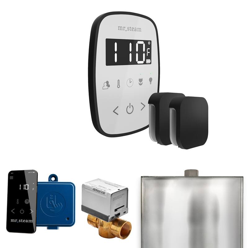 Mr Steam BFX Butler Flex Max Package Steam Shower Control Package with - White / Matte Black