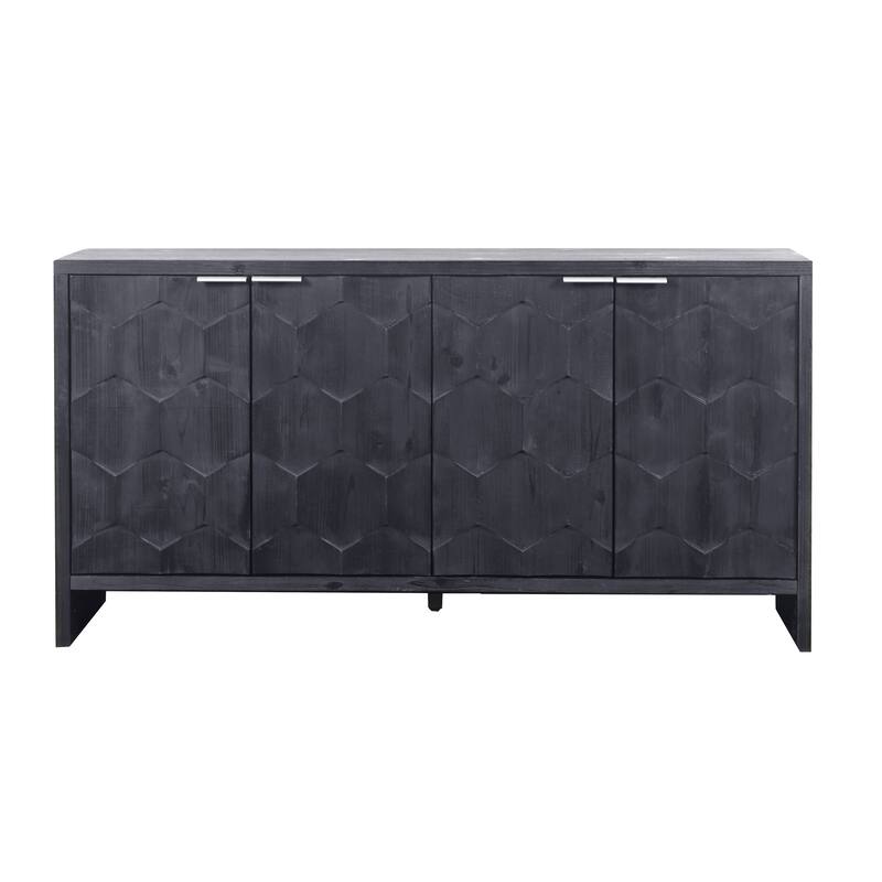 Antique Black Accent Storage Cabinet/ Buffet Sideboard / Entry Cabinet