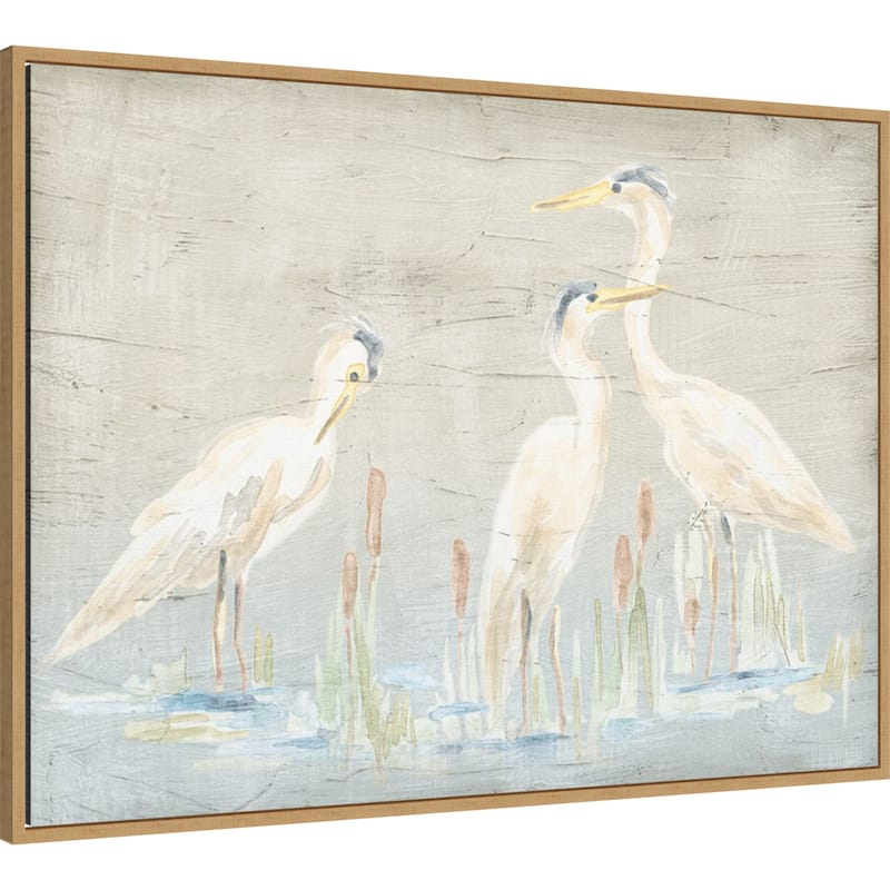 Driftwood Waterbirds No. 2 by June Erica Vess Framed Canvas Wall Art Print