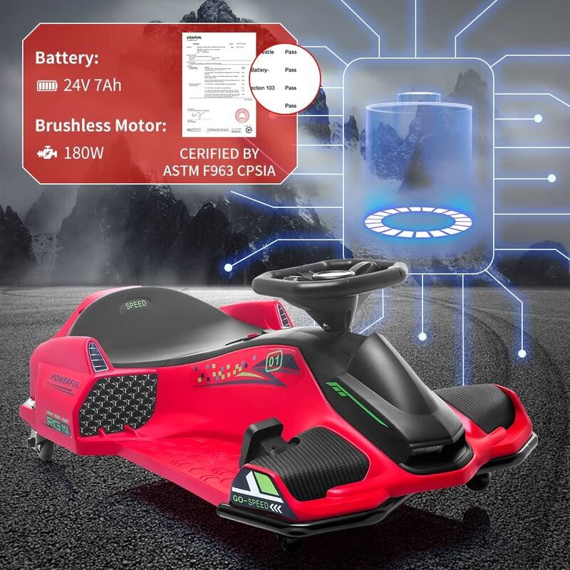24V Kids Ride On Drifting Car with 180W Brushless Motor