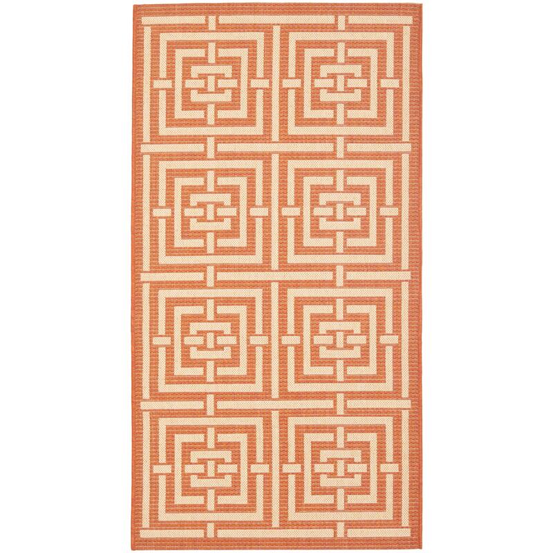 SAFAVIEH Courtyard Ginger Indoor/ Outdoor Waterproof Patio Backyard Rug
