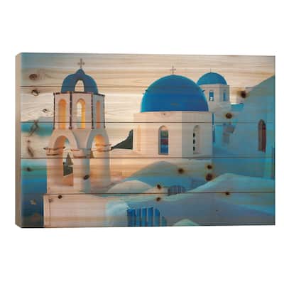 Oia Sunrise, Santorini, Greece II Print On Wood by Jim Nilsen - Multi-Color