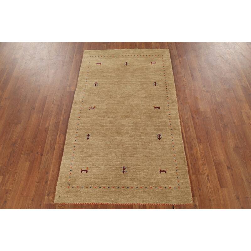 Tribal Gabbeh Indian Accent Rug Handmade Modern Wool Carpet - 2'11"x 5'2"