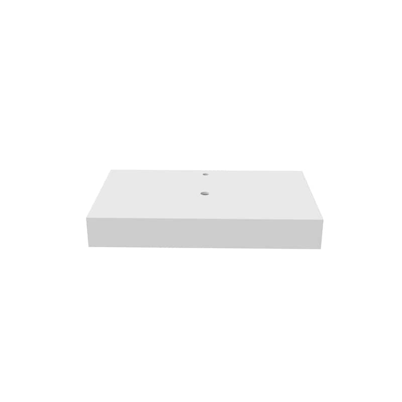 Wide Solid Surface Minimalist Vanity Countertop in White - 30"