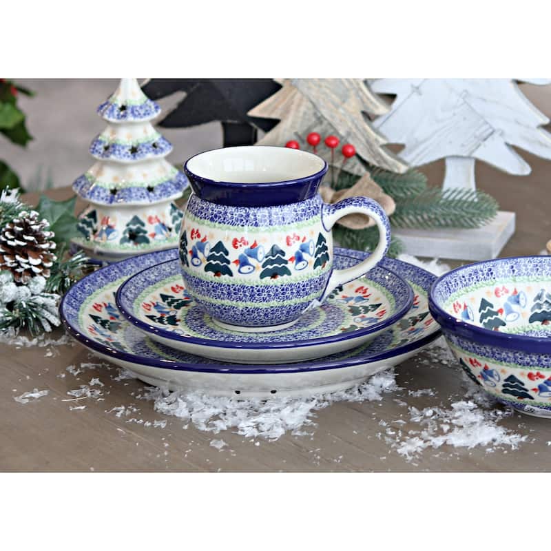 Blue Rose Polish Pottery Ceramika Artystyczna Dessert Plate