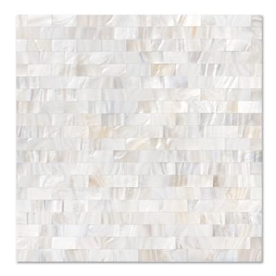Art3d Mother of Pearl Shell Tile for Kitchen Backsplash/Bathroom White Rectangle,Seamless 10-Pack