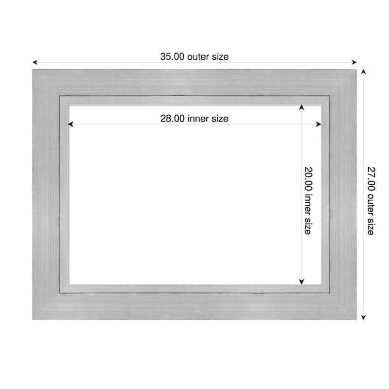 Amanti Art Romano Silver Framed Dry Erase Magnetic Board - 35 x 27 in