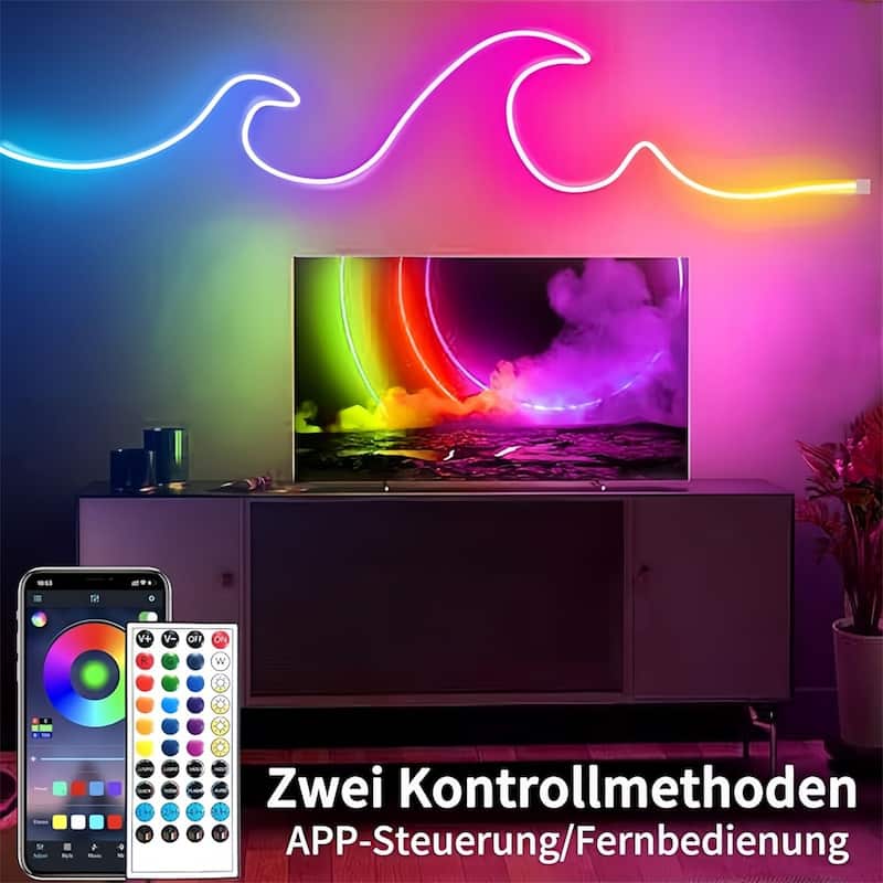 32.8Ft RGB Neon LED Strip Lights with App Control, Music Sync